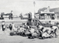Children with racing cars on the beach, Bognor Regis c1950