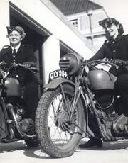 Firewomen dispatch riders on motorcycles, Bognor