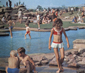 Children at Brooklands paddling pool, Worthing c1970