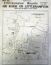 Map of air raids on Littlehampton 1944