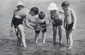 Boys with a shrimping net, Bognor Regis c1950