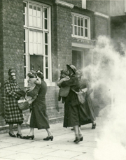 Gas attack practice outside the Post Office, Bognor Regis 1939