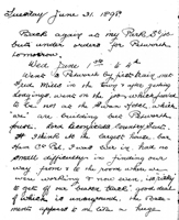 Click for larger image of the first page of this entry scanned from Billy’s diary The first page of this entry scanned from Billy’s diary