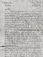 Click for larger image of Arthur’s letter, page 1 Arthur’s letter, page 1
