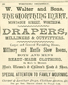 Advertisement for W.Walter and Sons, Drapers, Worthing 1884