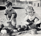 Children on Worthing beach c1951