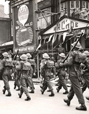 Soldiers parade for War Weapons Week, Bognor 1941