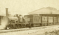 Steam locomotive and passenger train at Barnham junction 1864