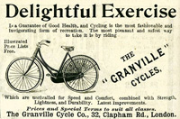 Advertisement for Granville cycles, 1897