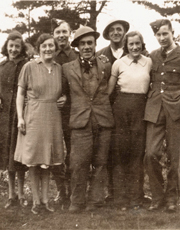 Clark family and neighbours, Carnegie Road, Worthing, 1942