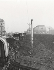 Barbed wire along the seafront, Worthing, c1944