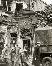 Bomb damage to Crawley Post Office 1943